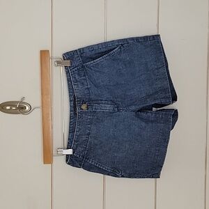 BANANA REPUBLIC size 0 medium blue chambray cotton shortie shorts